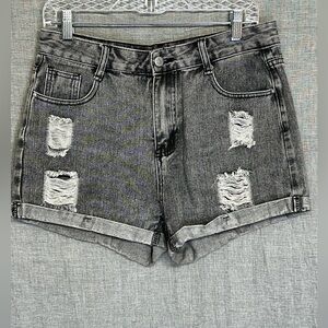 SHEIN Charcoal Denim Shorts
